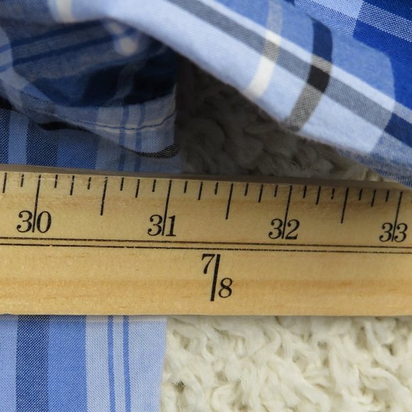 Claiborne* Men's Short Sleeve Button Down Curved Hem Plaid Shirt~ Size 3XLT - Picture 6 of 11